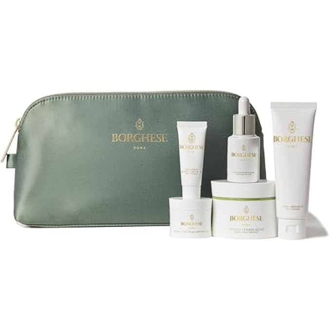 Borghese مجموعة اكتشاف تجديد البشرة - تشمل كريم تنظيف، سيروم معزز قبل القناع، قناع طيني للوجه والجسم، AHA BHA لشد البشرة ليلاً - Image 3